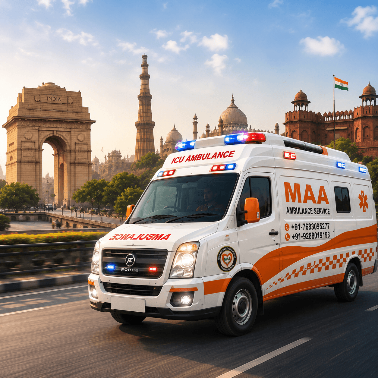 Emergency ICU ambulance service in Delhi