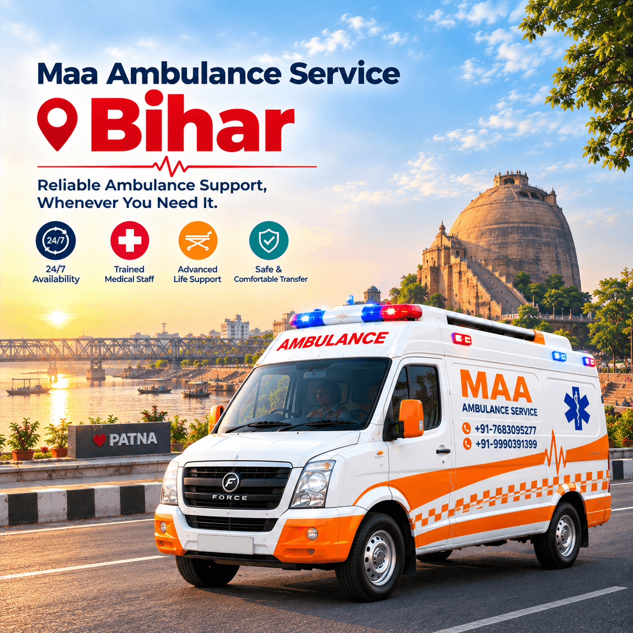 Monthly Rental Ambulance in Bihar — Specialized Care