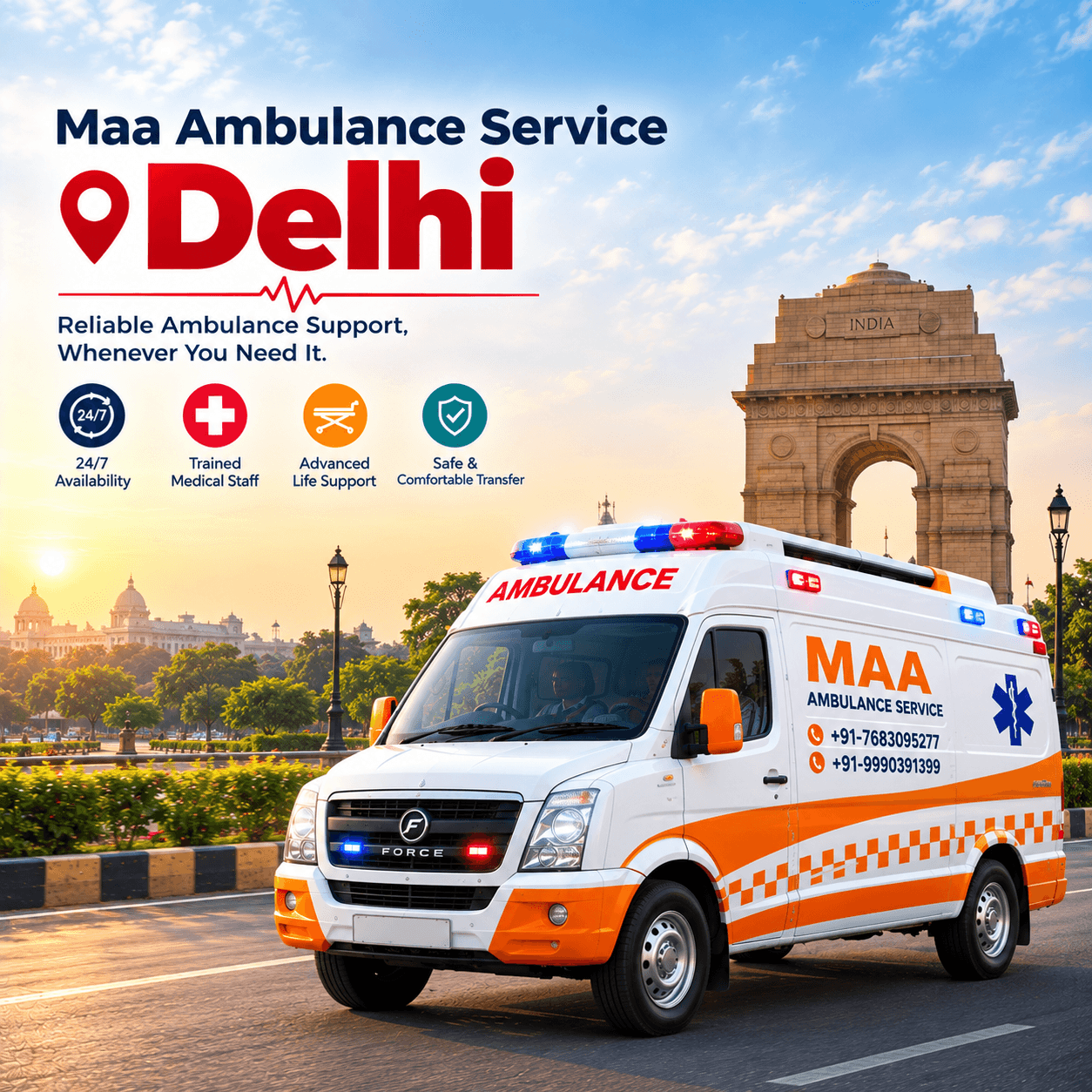 Monthly Rental Ambulance in Delhi — Specialized Care